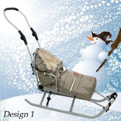 Schlitten mit Federung und Fu�sack Fb. beige