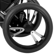 Bebetto Kinderwagen Rad 3V, Farbe schwarz mit chromfarbenen Einsatz, Reifengröße 12 Zoll DIN 60 x 230 pannenfrei und kugelgelagert